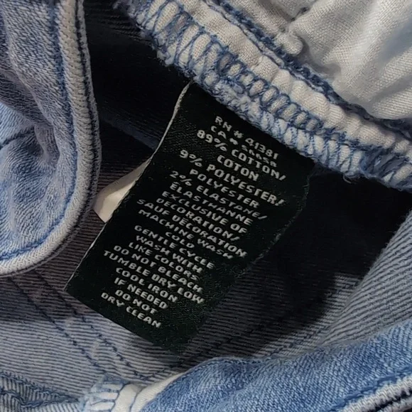 Lauren Ralph Lauren Blue Embroidered Straight Crop Jeans Size 12 - Picture 9 of 13